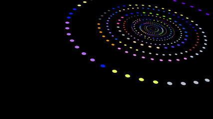 spiral lights in black background abstract design