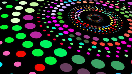spiral colourful dots and lights abstract design background
