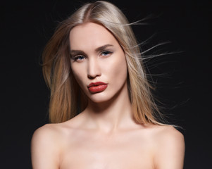Fototapeta premium Beautiful sensual blonde woman. Beauty portrait.