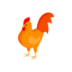 Brown hen isometric 3d icon