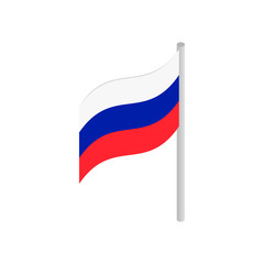Flag of Russia isometric 3d icon