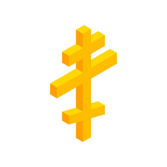 Orthodox cross isometric 3d icon