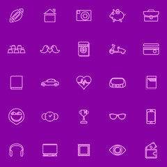 Personal data line icons pink color