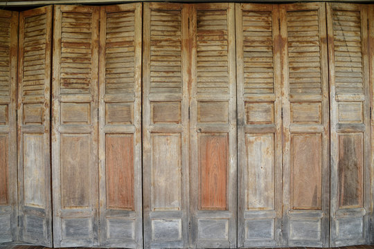 Background Thai Style Wooden Door