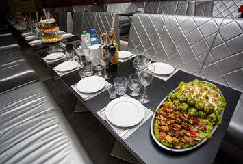 holiday table setting with snacks