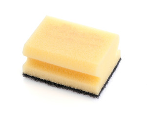 new yellow sponge on white background