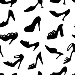 Seamless pattern with shoes