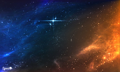 Naklejka premium Bright Night Sky with star cluster. Vector illustration.