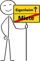 Strichm&auml;nnchen freut sich aufs Eigenheim