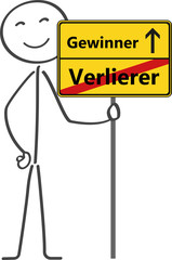 Strichm&auml;nnchen f&uuml;hlt sich als Gewinner