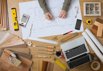 Construction engineer's desk