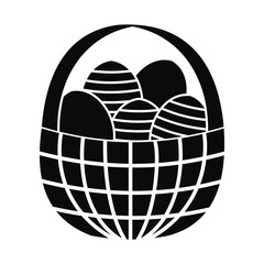 Easter eggs in the basket icon