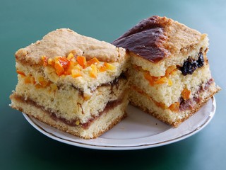 sweet bun with orange skin and almonds filling