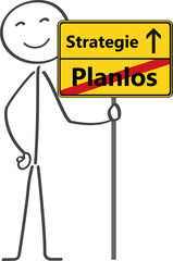 Strichm&auml;nnchen entscheidet sich f&uuml;r eine Strategie