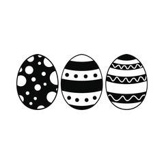 Easter eggs black simple icon 