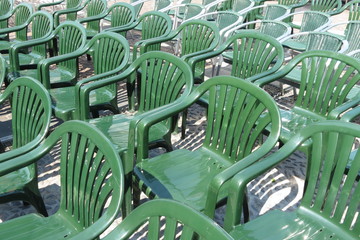 Plastic chair audience