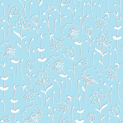 blue background with flowers