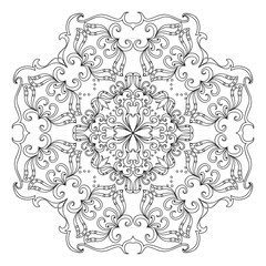 Decorative floral coloring page 