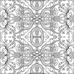 Decorative floral coloring page 