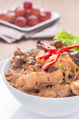 Stir fried chicken with ginger, Thai food
