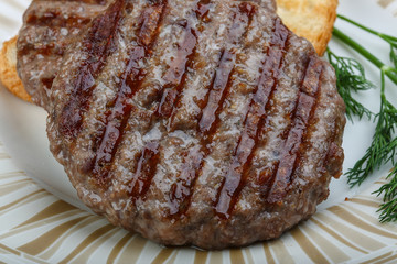 Grilled burger cutlet