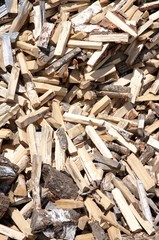 Scattered planks. Fire-wood.