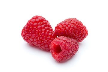 Raspberry isolated on the white background.