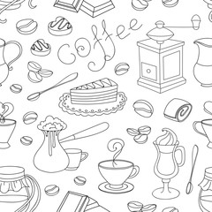 Doodle pattern coffee