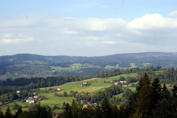 Fototapeta na wymiar panoramic view at Carpathians mountains