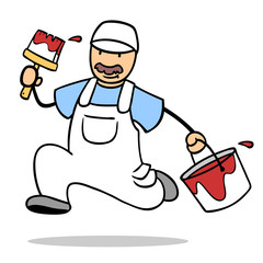 Schneller Mann als Maler in Bewegung