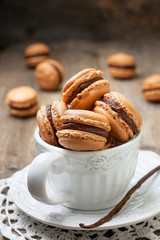 macaroon with chocolate cream