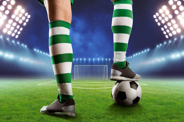 Football-player on the  football ground