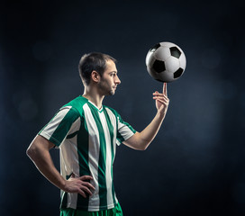 Football-player with a ball