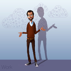 Business speech near the flip chart