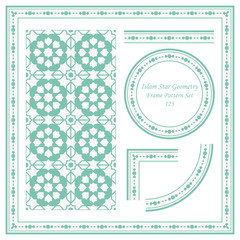 Vintage Frame Pattern Set 125 Islam Star Geometry