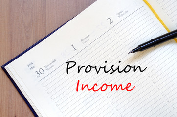 Provision income write on notebook