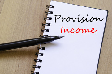Provision income write on notebook