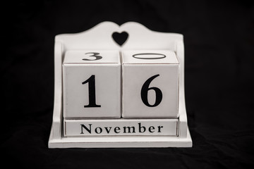 Calendar cubes november, sixteenth, 16, 16th