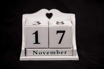 Calendar cubes november, seventeenth, 17, 17th