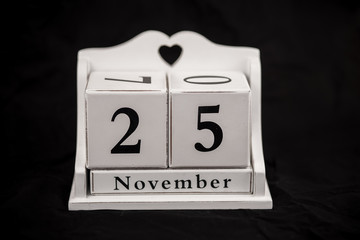 Calendar cubes november, twenty fifth, 25, 25th