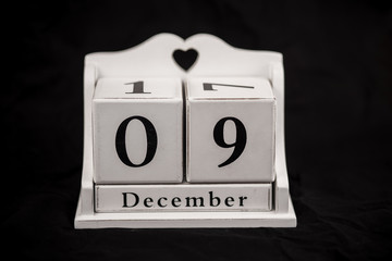 Calendar cubes december, ninth, 9, 9th