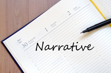 Narrative write on notebook