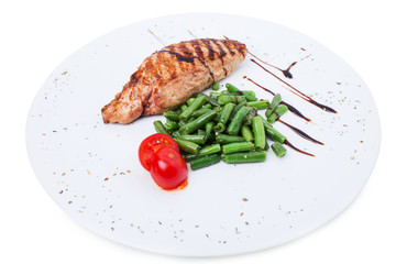 Delicious fried pork fillet.