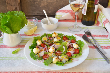 Salad with mozzarella and cherry tomatoes