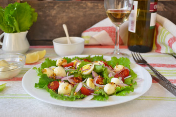 Salad with mozzarella and cherry tomatoes