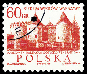 Stamp.  Barbican, Warsaw.