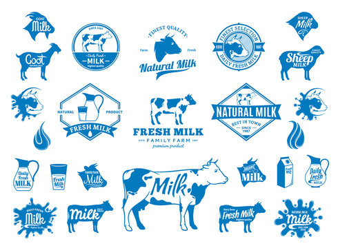 Milk Logo, Icons and Design Elements