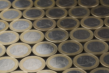 Euro coins close up composition
