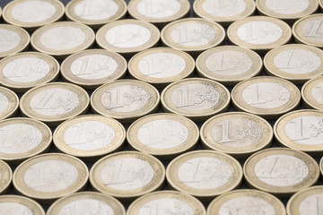 Euro coins close up composition