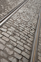 Tram Track in Brussels; Belgium